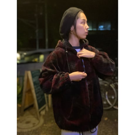 [USED] 柄のフリース!モコモコPARKA!