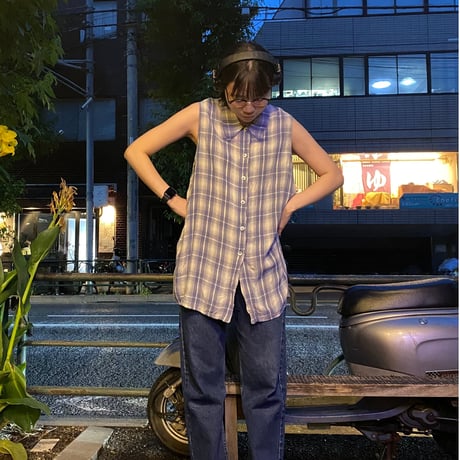 [USED] PLAID ノースリーブ シャツ