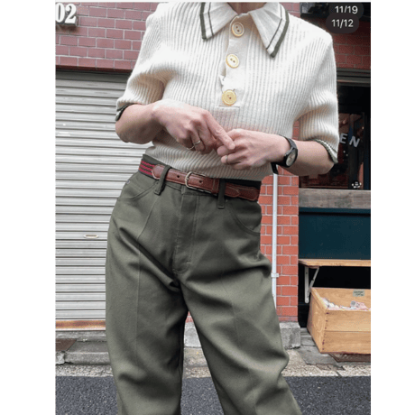 [USED] アメアパ CANVAS × レザー ベルト W28~30