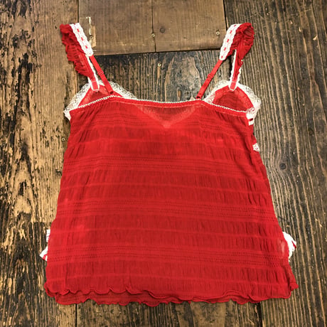[USED] RED HOT♡シースルーレースキャミ