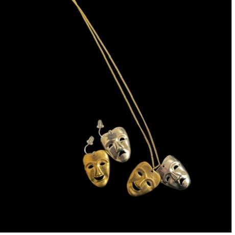 [Aquvii] ”TWO FACE ” NECKLACE / PIERCE