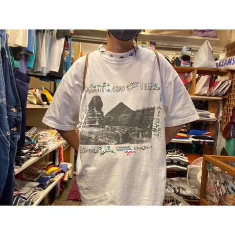 [USED]  モックネックのエジプトグラフィック Tee