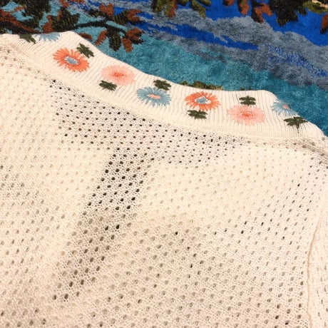 [USED] 花刺繍デザインニット💐