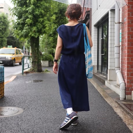 [USED] メッシュノースリーブ　ロングワンピース💙