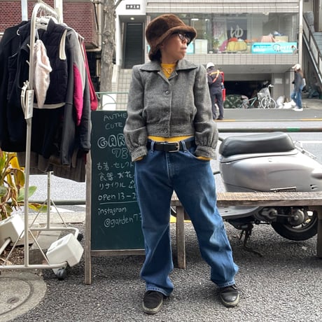 [USED] 千鳥格子WOOLショート丈ジャケット