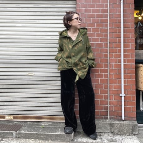[USED] madein ITALY 🇮🇹 BLACK🖤 ベロア ワイドパンツ