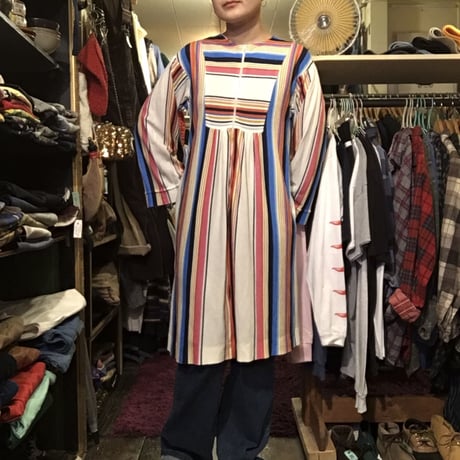 [USED]  70's ストライプ ワンピース