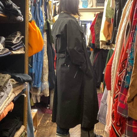 [USED] "LONDON FOG" BLACK long トレンチ コート