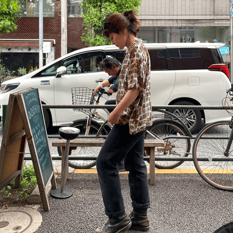 [USED] 総柄 レーヨン SHIRTS
