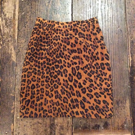 [USED]Real leather レオパード柄スカート