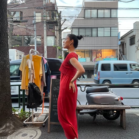 [USED] Linen x Rayon Red one-piece❤️