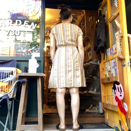 [USED]カラフルストライプワンピース