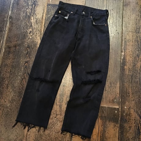 [USED] Levis 501 BLACK ダメージDENIM