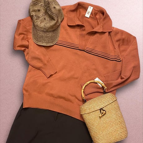 [USED]  orange polo風ニット🍊