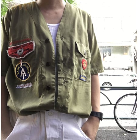 [USED] vintage ノーカラー  BOY SCOUTS シャツ
