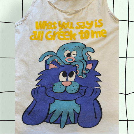 [USED]OLD メッセージ😽🐙プリントタンクトップ