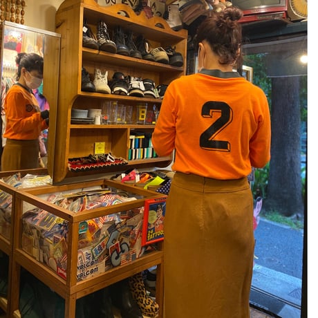 [USED] EURO VINTAGE フロッキープリントTee🧡