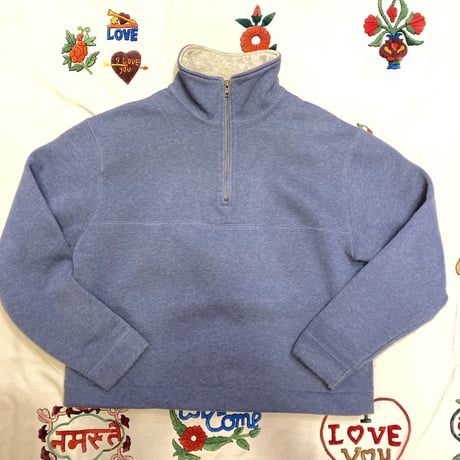 [USED] いい丈！アイスブルーカラー　ハーフジップスウェット