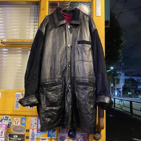 [USED] LEATHER×CORDUROY♡ LONG JKT