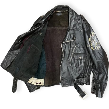 [USED] Hand Paint x "BORO" ライダース Leather JKT ♡🐺