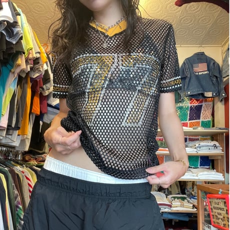 [USED] vintage MESH FOOTBALL  Tee