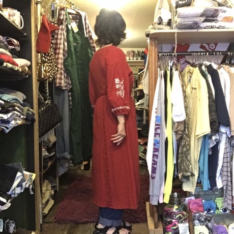 [USED]前開き 刺繍ワンピース