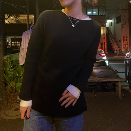 [USED] BLACK モックネック WOOL KNIT