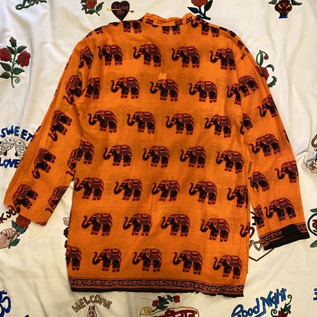 [USED] ゾウ柄アフリカンシャツ🐘🧡