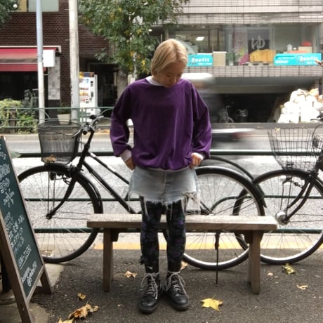[USED] Purple×White ベロアSWEAT