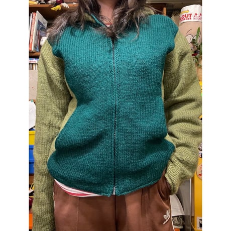 [USED]Green knit outer♻️♥️