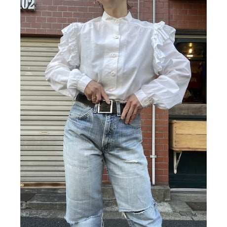 [USED] COTTON  FRILL SHIRT♡