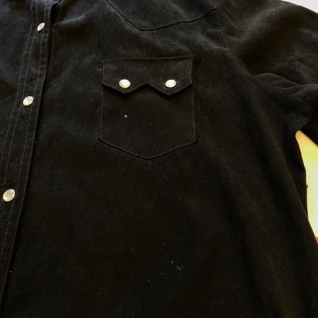 [USED] ベロア調 BLACK ウエスタンシャツ