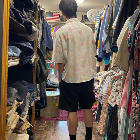 [USED] 淡いお花の LINEN シャツ
