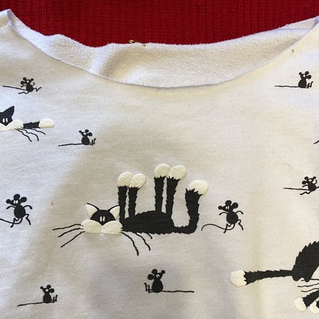 [USED] クロネコ発泡プリントSWEAT🐈‍⬛