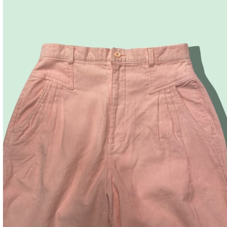 [USED] コーデュロイ♡パステルPINK タックPANTS