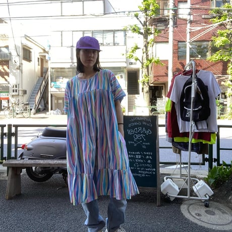 [USED]サマーカラーストライプワンピース