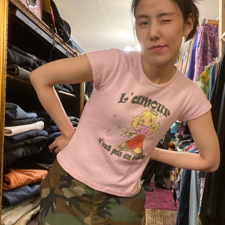 [USED] pink French GAL　ANGEL ピチTee👼❤️
