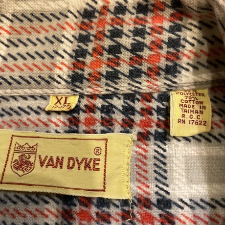 [USED] 80's ネルshirts バンドカラー