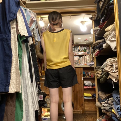 [USED] 100％ SILK タンクトップ-YELLOW