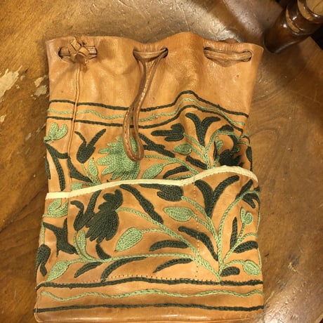 [USED] レザー巾着BAG
