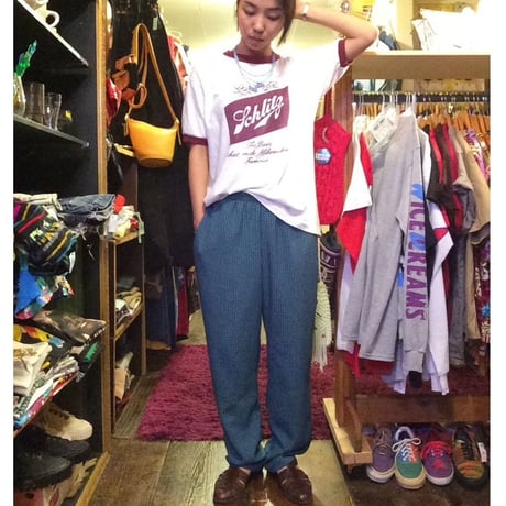[USED] 緑チェックのイージーパンツ