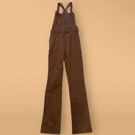 [USED]  GOOD SIZE♡ ストレッチ BROWN オーバーオール