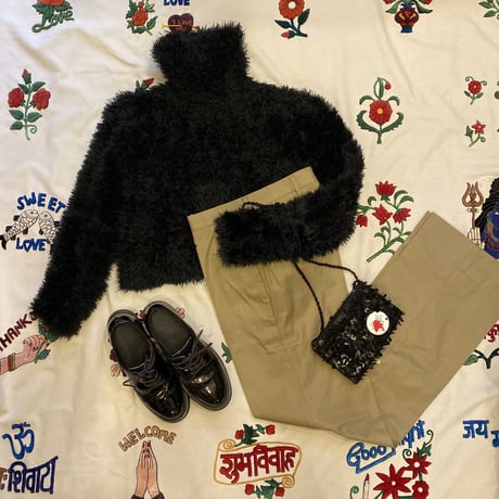 [USED] ハイネック　シャギーニット