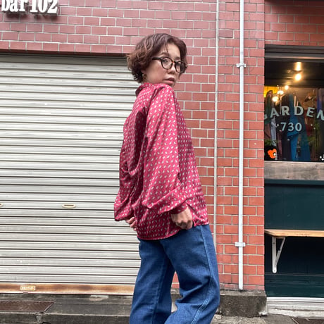 [USED] オープンカラーペイズリーのポリシャツ