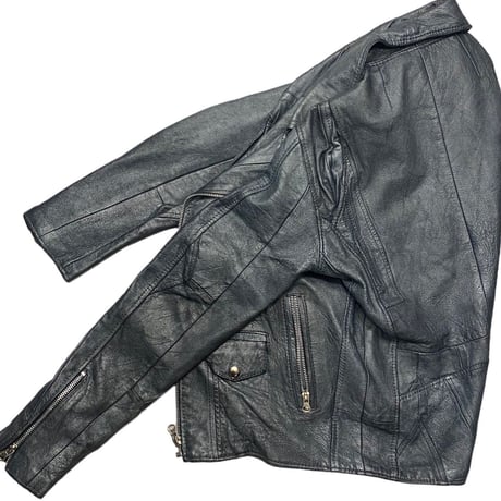 [USED] BLUE/SILVER real LEATHER ライダースJKT