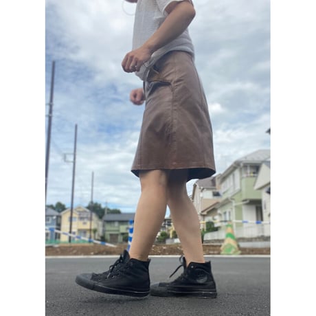[USED] REAL レザースカート / BROWN