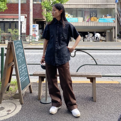 [USED] "Rockmount" リネンウエスタンシャツ(BLACK)