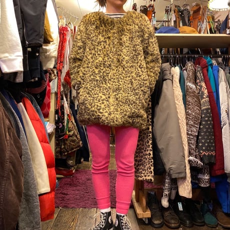 [USED] FAKE FUR レオパードコート 