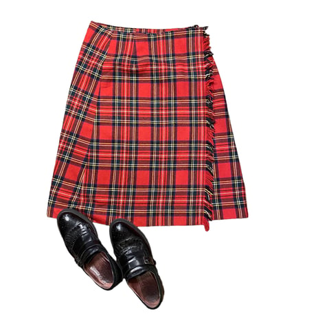 [USED] タータンチェックラップSKIRT❤️