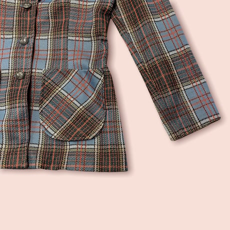 [USED] VINTAGE CHECK POLY JACKET！